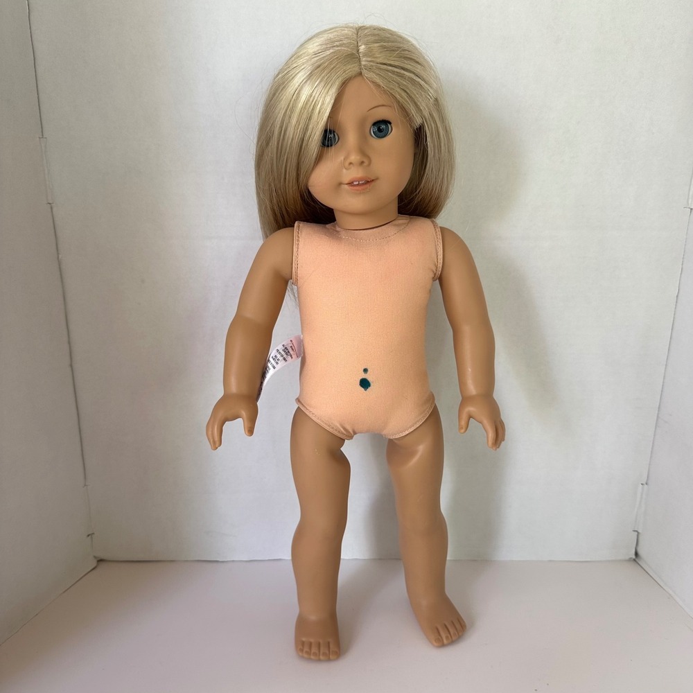 American Girl 18" Doll Blonde Hair Blue Eyes 2017 TLC Nude Firm Limbs